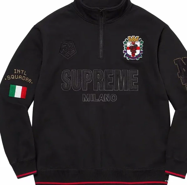 Zip and 22FW M Half Half Pullover Milan White S Zip L Black Hoodie XL Milano 1015